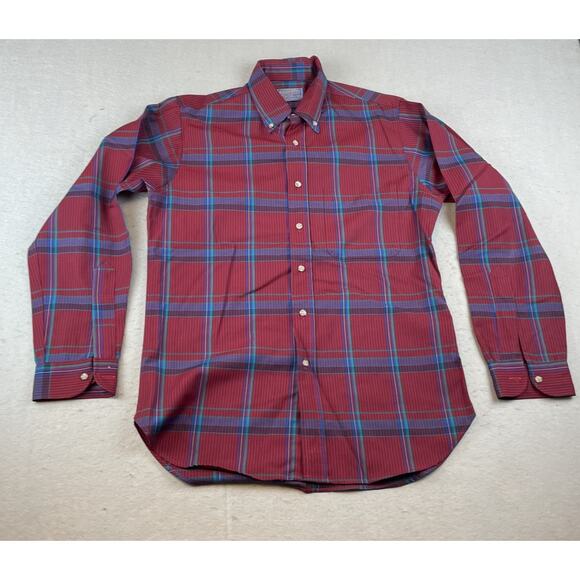 Pendleton Vintage Mens Sz M Plaid Button Down Shirt Red Blue - Picture 1 of 9